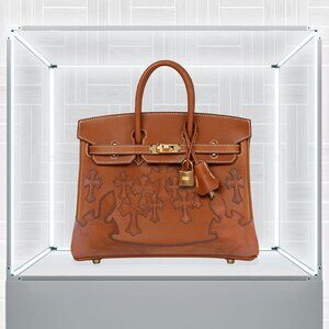 Hermès & Chrome Hearts - Fauve Barenia Birkin 25